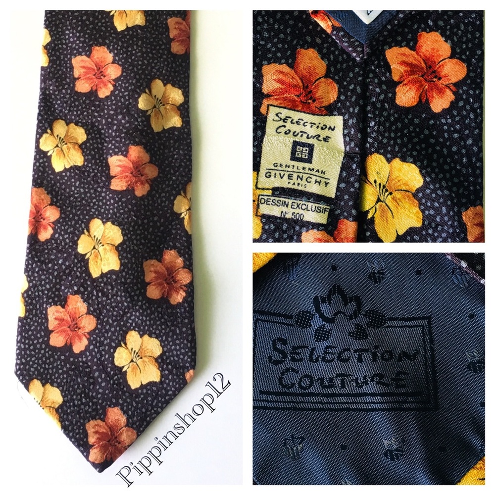 Vintage Selection Couture Givenchy Paris Silk Tie